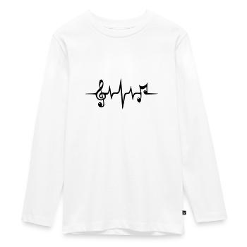 Herz Frequenz Musik Note Notenschlüssel Electro - Teenager Premium Bio Langarmshirt - Weiß - Vorne - AI Model Kid Female (0cm)