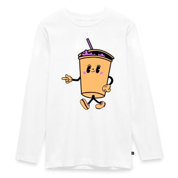 Drink Cartoon - Teenager Premium Organic Long Sleeve Shirt - white - Front - AI Model Kid Female (0cm)