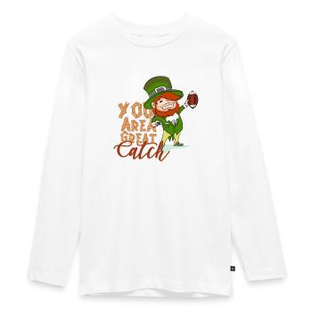 Saint-Patrick Sports Football américain cadeau - T-shirt manches longues Premium Ado - blanc - Devant - AI Model Kid Female (0cm)