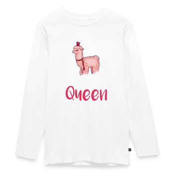 Lama Geschenk Lama Liebhaber Geschenk - Teenager Premium Bio Langarmshirt - Weiß - Vorne - AI Model Kid Female (0cm)