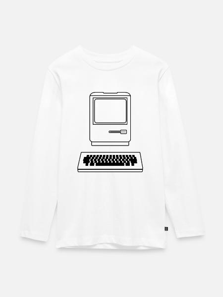 Computer - Teenager Premium Bio Langarmshirt - Weiß
