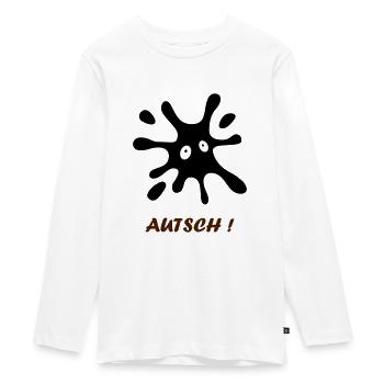 black spot with eyes - Ouch - Teenager Premium Organic Long Sleeve Shirt - white - Front - AI Model Kid Female (0cm)