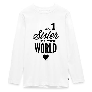 no1 sister of the world - Teenager Premium Bio Langarmshirt - Weiß - Vorne - AI Model Kid Female (0cm)