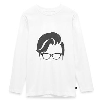 Coupe de cheveux bouclés - T-shirt manches longues Premium Ado - blanc - Devant - AI Model Kid Female (0cm)