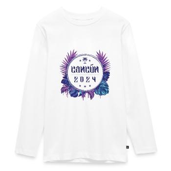 Cancun 2024 - Teenager Premium Bio Langarmshirt - Weiß - Vorne - AI Model Kid Female (0cm)