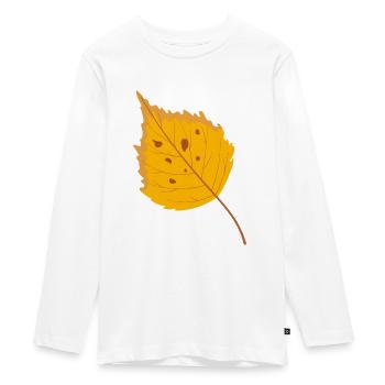 Birch leaf - Teenager Premium Organic Long Sleeve Shirt - white - Front - AI Model Kid Female (0cm)