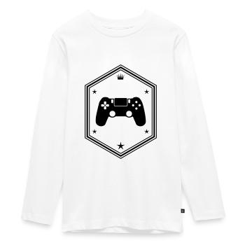 controller gamer - T-shirt manches longues Premium Ado - blanc - Devant - AI Model Kid Female (0cm)