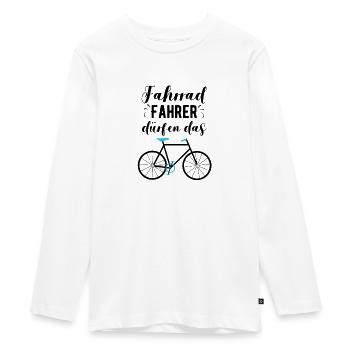 Fahrrad Fahrer dürfen das - Teenager Premium Bio Langarmshirt - Weiß - Vorne - AI Model Kid Female (0cm)