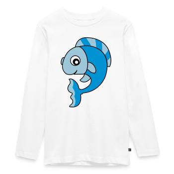 fisch_02 - T-shirt manches longues Premium Ado - blanc - Devant - AI Model Kid Female (0cm)