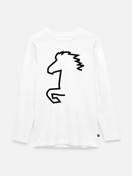 Islandpferd - Teenager Premium Bio Langarmshirt - Weiß