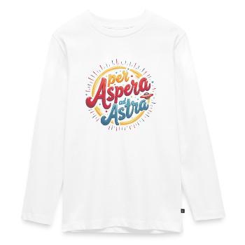 "Per Aspera ad Astra" - Stil und Zielstrebigkeit - Teenager Premium Bio Langarmshirt - Weiß - Vorne - AI Model Kid Female (0cm)