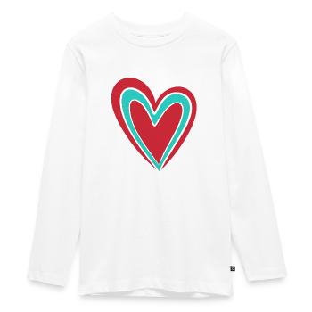 Heart - Teenager Premium Organic Long Sleeve Shirt - white - Front - AI Model Kid Female (0cm)