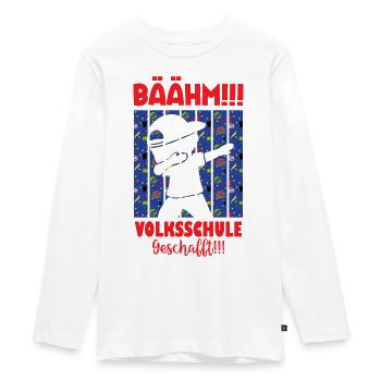 Volksschule Geschafft Absolvent Abgänger - Teenager Premium Bio Langarmshirt - Weiß - Vorne - AI Model Kid Female (0cm)