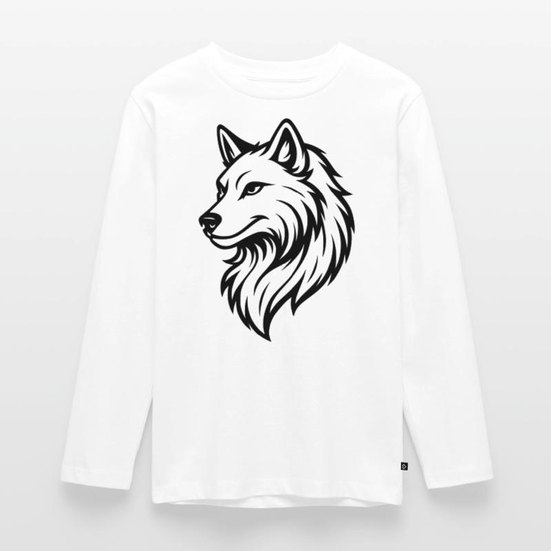 Wolf Silhouette Teenager Premium Organic Long Sleeve Shirt