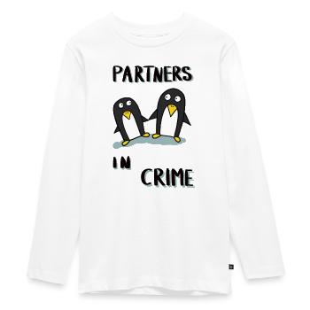 partners in crime - Teenager Premium Bio Langarmshirt - Weiß - Vorne - AI Model Kid Female (0cm)