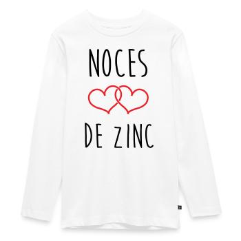 Zinc Wedding 76 Years - Teenager Premium Organic Long Sleeve Shirt - white - Front - AI Model Kid Female (0cm)