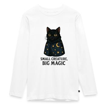 Mondnacht Katze Sternencape - Teenager Premium Bio Langarmshirt - Weiß - Vorne - AI Model Kid Female (0cm)