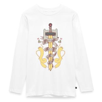 Adventure Time Jake And Sword - Teenager Premium Organic Long Sleeve Shirt - white - Front - AI Model Kid Female (0cm)