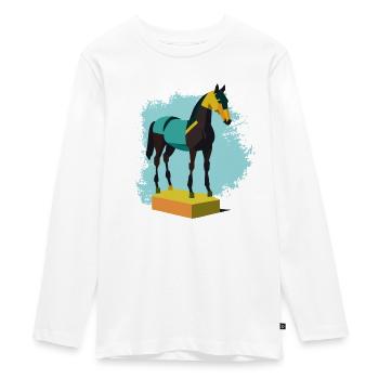 Pferd - Teenager Premium Bio Langarmshirt - Weiß - Vorne - AI Model Kid Female (0cm)