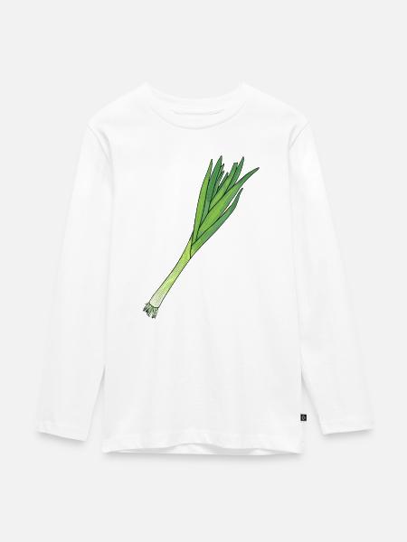 Lauch - Teenager Premium Bio Langarmshirt - Weiß