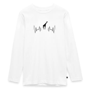 Herzschlag Giraffe Silhouette - Teenager Premium Bio Langarmshirt - Weiß - Vorne - AI Model Kid Female (0cm)
