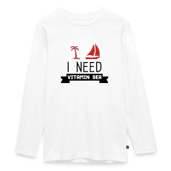 VACATION - Teenager Premium Organic Long Sleeve Shirt - white - Front - AI Model Kid Female (0cm)