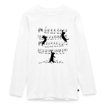 Insolente chat chat Beethoven 9.Symphonie Notes - T-shirt manches longues Premium Ado - blanc - Devant - AI Model Kid Female (0cm)
