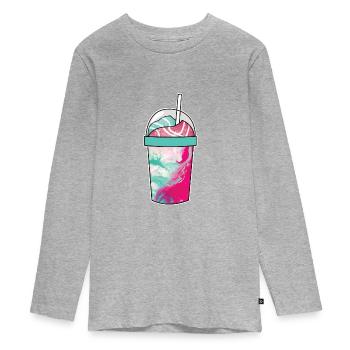 Milkshake Space - T-shirt manches longues Premium Ado - gris chiné - Devant