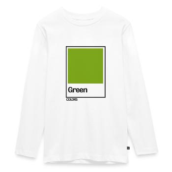 COLORS Green - Teenager Premium Bio Langarmshirt - Weiß - Vorne - AI Model Kid Female (0cm)