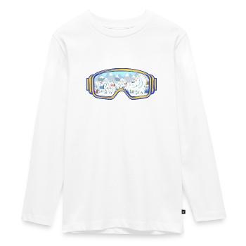 Ski google, snowboard - T-shirt manches longues Premium Ado - blanc - Devant - AI Model Kid Female (0cm)