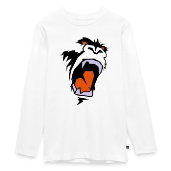 king_kong_face - Teenager Premium Bio Langarmshirt - Weiß - Vorne - AI Model Kid Female (0cm)
