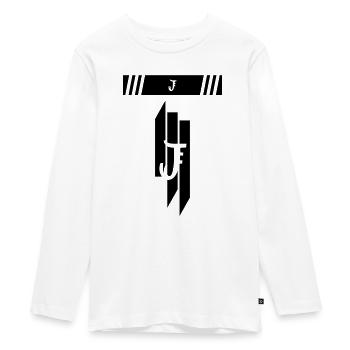 J - Teenager Premium Bio Langarmshirt - Weiß - Vorne - AI Model Kid Female (0cm)