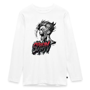 Schrei - Teenager Premium Bio Langarmshirt - Weiß - Vorne - AI Model Kid Female (0cm)