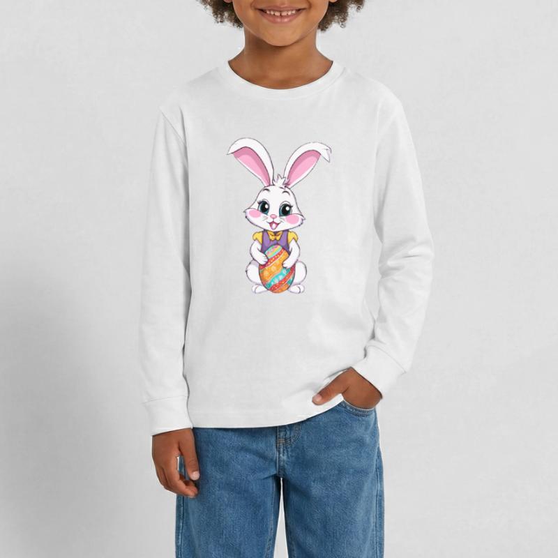 Easter bunny with Easter eggs Teenager Premium Organic Long Sleeve Shirt