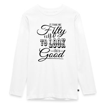 50th Birthday - Teenager Premium Organic Long Sleeve Shirt - white - Front - AI Model Kid Female (0cm)