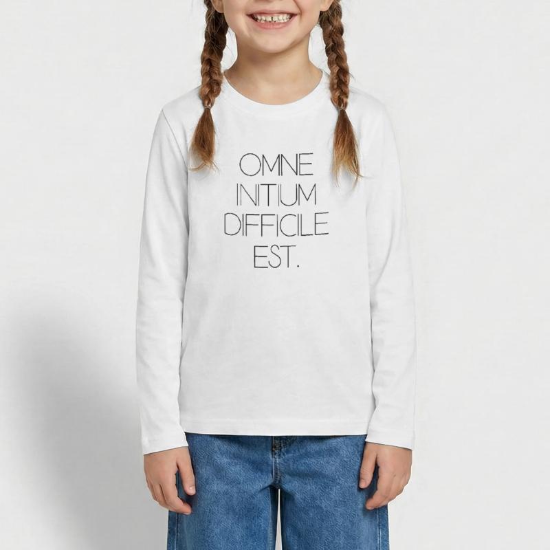 all beginning is difficult Latin quotation scripture Teenager Premium Organic Long Sleeve Shirt