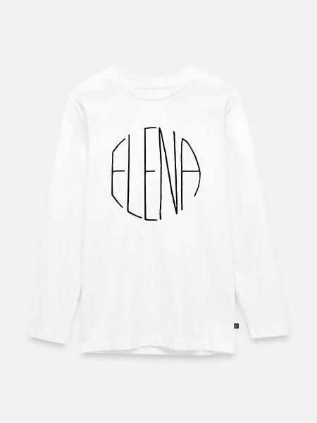 Elena - Teenager Premium Bio Langarmshirt - Weiß