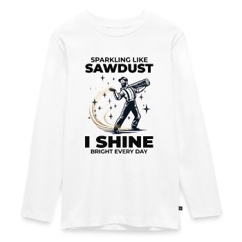 Bûcheron Menuisier Bûcheron Charpentier Sciure de bois - T-shirt manches longues Premium Ado - blanc - Devant - AI Model Kid Female (0cm)