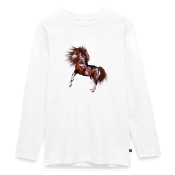 Native Horse - Teenager Premium Bio Langarmshirt - Weiß - Vorne - AI Model Kid Female (0cm)