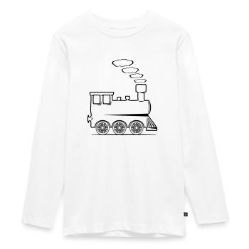 dampflok chemin de fer locomotive jouet - T-shirt manches longues Premium Ado - blanc - Devant - AI Model Kid Female (0cm)