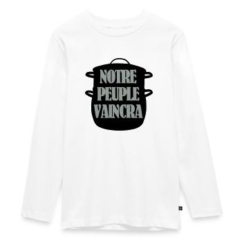 Notre peuple vaincra - T-shirt manches longues Premium Ado - blanc - Devant - AI Model Kid Female (0cm)