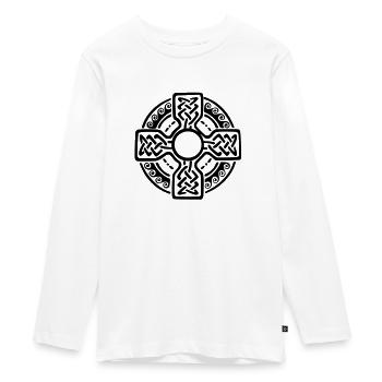 Celtico - Maglia a maniche lunghe ecologica premium per ragazzi - bianco - Fronte - AI Model Kid Female (0cm)