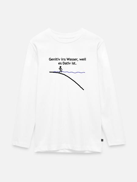 Genitiv - Teenager Premium Bio Langarmshirt - Weiß