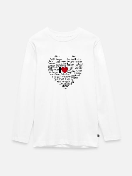 love rollkunstlauf herz - Teenager Premium Bio Langarmshirt - Weiß