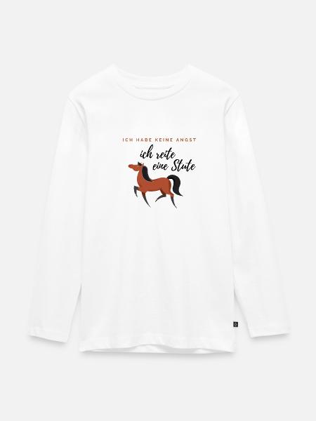 Stute - Teenager Premium Bio Langarmshirt - Weiß