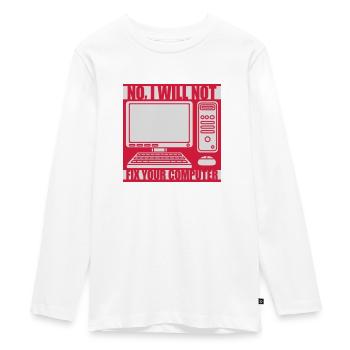 Ne pas réparer votre ordinateur - T-shirt manches longues Premium Ado - blanc - Devant - AI Model Kid Female (0cm)
