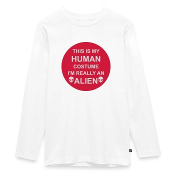 Citation extraterrestre de costume humain - T-shirt manches longues Premium Ado - blanc - Devant - AI Model Kid Female (0cm)