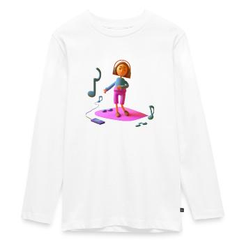 FUNNY MUSIC 013 - Teenager Premium Organic Long Sleeve Shirt - white - Front - AI Model Kid Female (0cm)