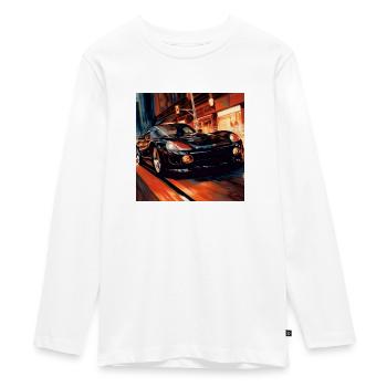 black sports car - Teenager Premium Bio Langarmshirt - Weiß - Vorne - AI Model Kid Female (0cm)