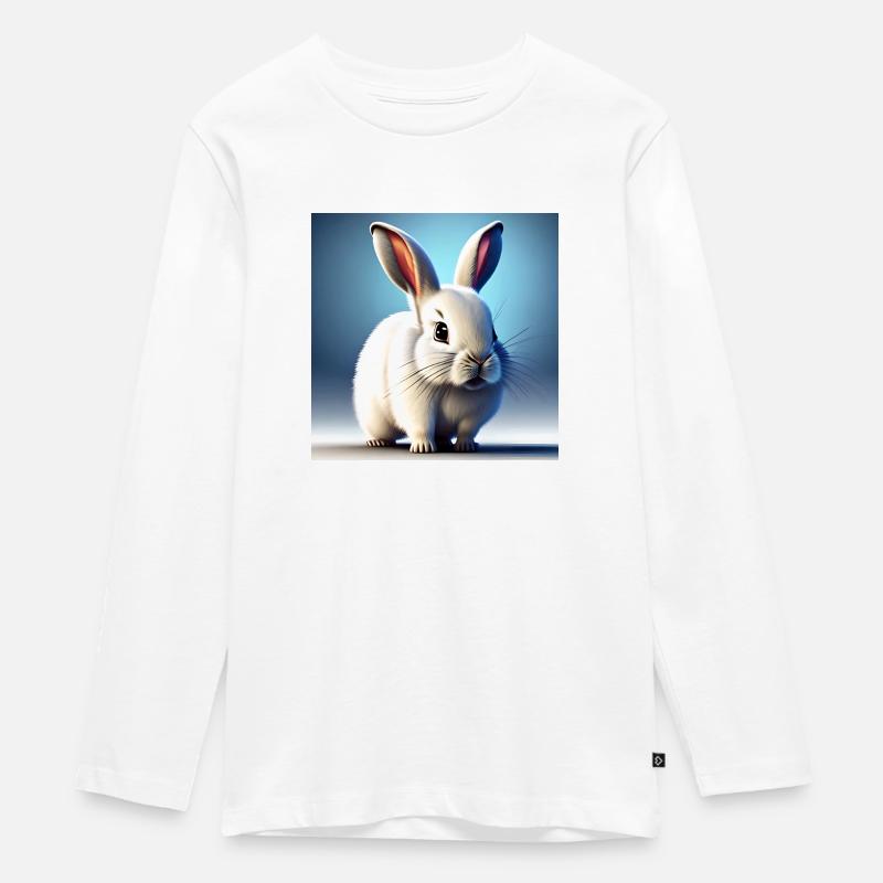 Coniglio bianco - Maglia a maniche lunghe ecologica premium per ragazzi - bianco